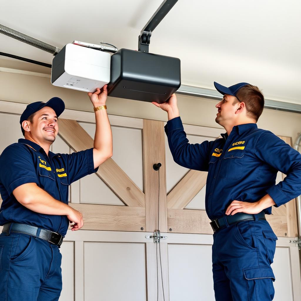 Professional Orondo Garage Doors technicians installing new garage door opener
